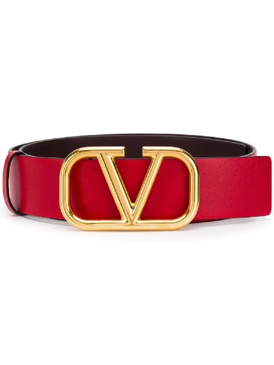 Shop Valentino Garavani Go Logo Belt - Red
