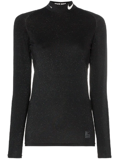 Shop Alyx X Nike Glitter High-neck Training Top In Black