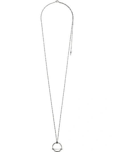 Shop Ann Demeulemeester Sterling Silver Circle Pendant Necklace