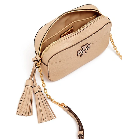 Tory Burch Mcgraw Leather Camera Bag - Orange In Devon Sand