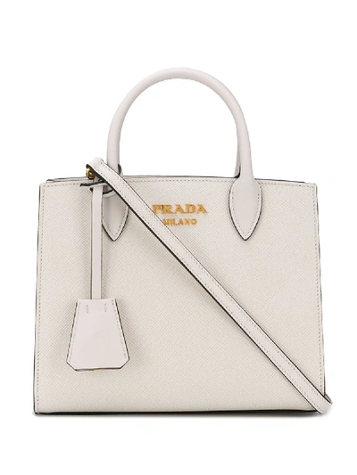 Shop Prada Galleria Saffiano Leather Bag In F0964 White