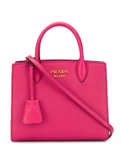 Shop Prada Galleria Saffiano Leather Bag - Pink