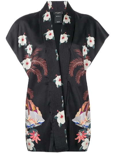 Shop Etro Printed Kimono - Blue