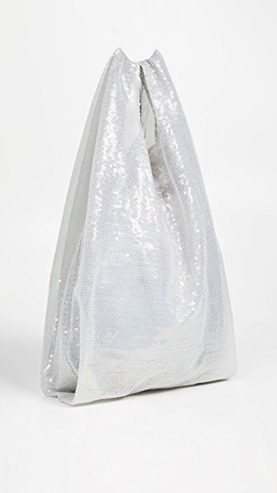 Shop Ashish Large Sequin Shopper In Faded Aluminum