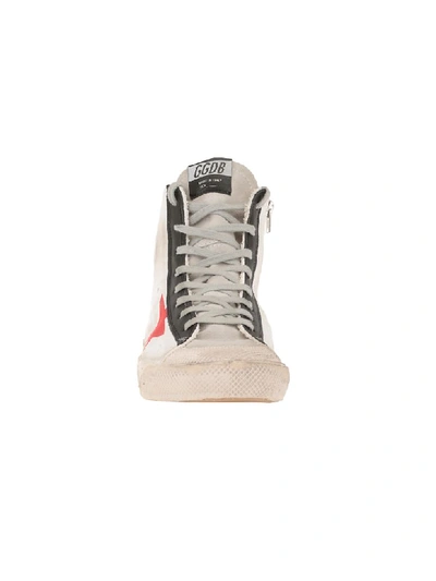 Shop Golden Goose Francy Sneakers In White Canvas-red Star Bike