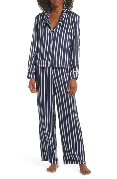 Shop Splendid Satin Pajamas In Bay Stripe