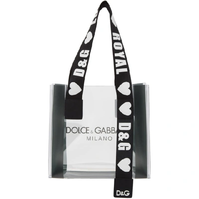 Shop Dolce & Gabbana Dolce And Gabbana Transparent Pvc Street Shopping Tote In Hdy63 Clear