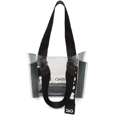 Shop Dolce & Gabbana Dolce And Gabbana Transparent Pvc Street Shopping Tote In Hdy63 Clear