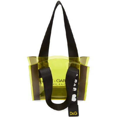 Shop Dolce & Gabbana Dolce And Gabbana Yellow Pvc Street Shopping Tote In Hgy63 Yello