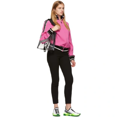 Shop Dolce & Gabbana Dolce And Gabbana Pink Cady Zip Track Jacket In F0733 Pink