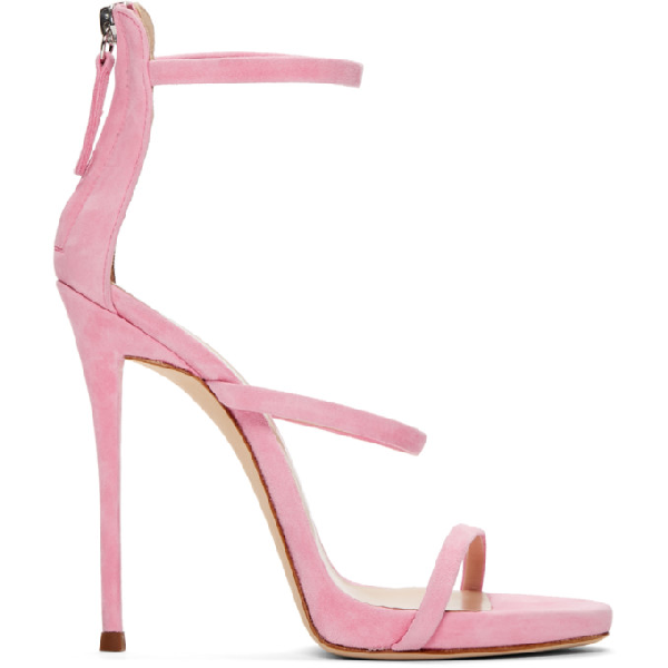 baby pink suede heels