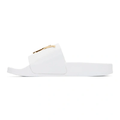 Shop Giuseppe Zanotti White Lab 10 Slides In Bianco