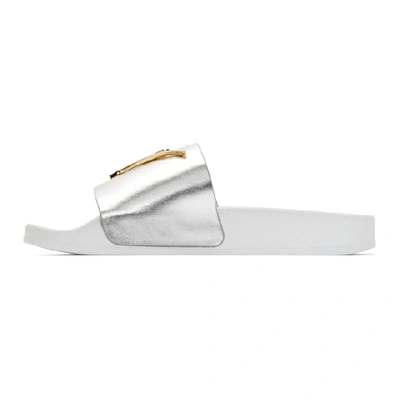 Shop Giuseppe Zanotti Silver Lab 10 Slides In Argento