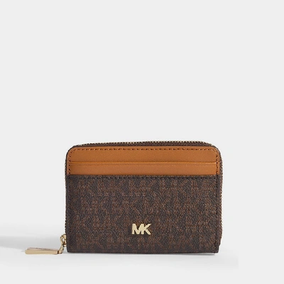 Shop Michael Michael Kors |  Zipped Around Coin Card Case In Black Leather