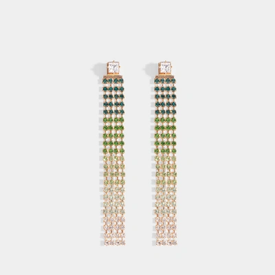 Shop Jacquemus | Monaco Earrings In Green Brass And Crystals