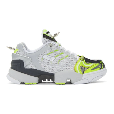 Shop Vetements Grey And Yellow Reebok Edition Spike Runner 400 Sneakers In Fluoyellow