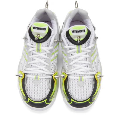 Shop Vetements Grey And Yellow Reebok Edition Spike Runner 400 Sneakers In Fluoyellow