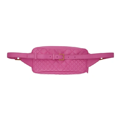 Shop Versace Pink Quilted Medusa Tribute Belt Bag In Kpfot Pink