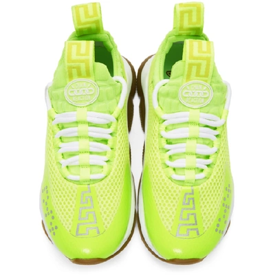 Shop Versace Yellow Cross Chainer Sneakers In Df2 Yellow