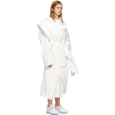 Shop Comme Des Garçons Comme Des Garcons White Elongated Trench Coat In 1 White