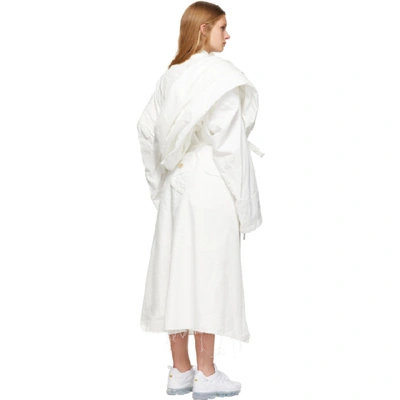 Shop Comme Des Garçons Comme Des Garcons White Elongated Trench Coat In 1 White