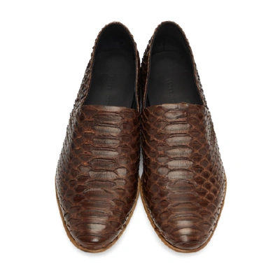 Shop Haider Ackermann Brown Snake Babouche Loafers In 027 Brwn