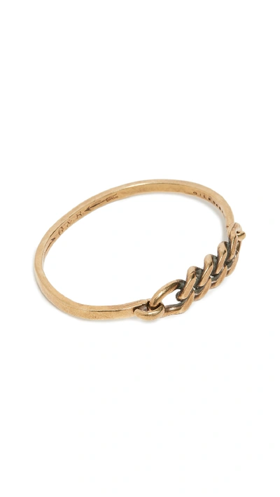 Shop Giles & Brother Hinge Cuff With Chain In Antique Brass