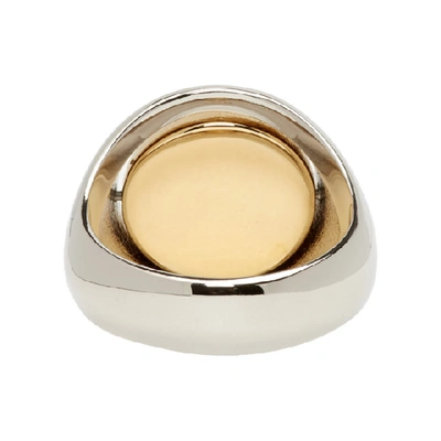 Shop Loewe Silver And Gold Flip Ring In 8262 Gldsil