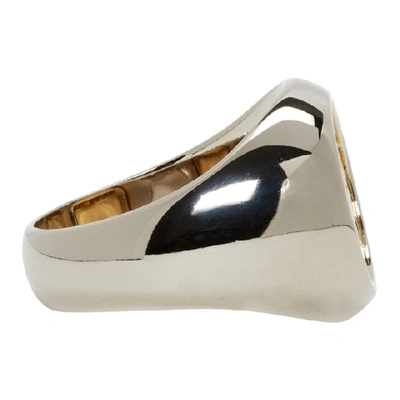 Shop Loewe Silver And Gold Flip Ring In 8262 Gldsil