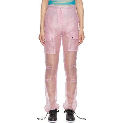 Shop Supriya Lele Pink Organza Utility Trousers