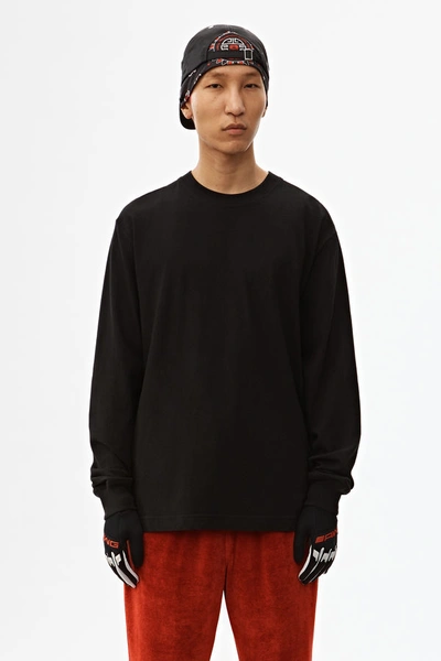 Shop Alexander Wang High Twist Long Sleeve T-shirt In Black