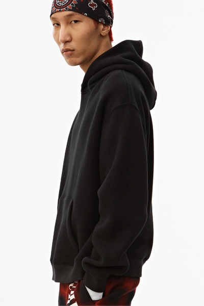 Shop Alexander Wang Hoodie In Dense Fleece In Black
