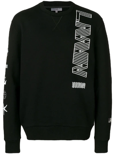 Shop Lanvin Logo Print Sweatshirt In Black