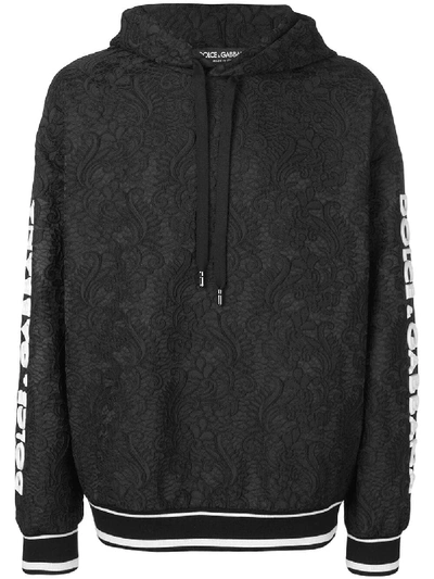 Shop Dolce & Gabbana Oversized Logo Hoodie - Black