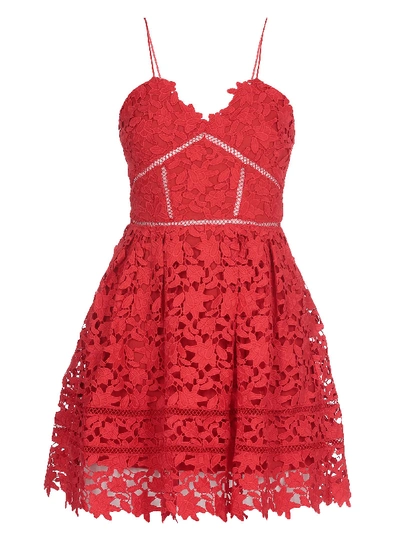 Shop Self-portrait Mini Dress Azalea In Bright Red