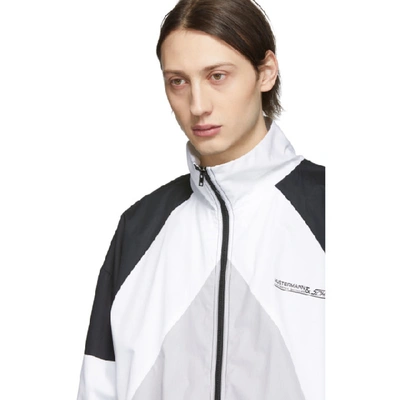 Shop Vetements Black And White Cotton Track Jacket In Blkwhtgry