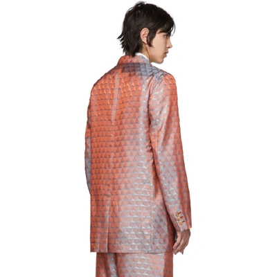 Shop Comme Des Garçons Homme Deux Comme Des Garcons Homme Plus Blue And Orange E Pattern Blazer In 1 E Pattern