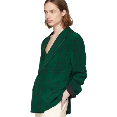 Shop Haider Ackermann Green Slouchy Blazer In Monkgreen