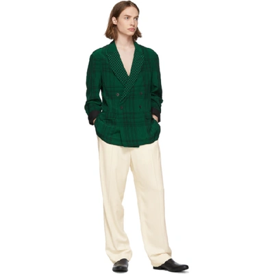 Shop Haider Ackermann Green Slouchy Blazer In Monkgreen