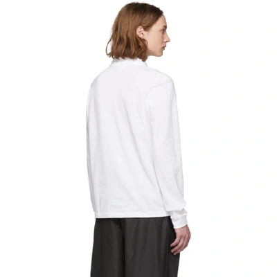 Shop Lacoste White Pique Classic Long Sleeve Polo In 001 White