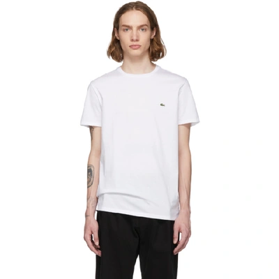 Shop Lacoste White Pima Cotton T-shirt In 001 White
