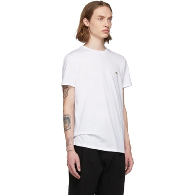 Shop Lacoste White Pima Cotton T-shirt In 001 White