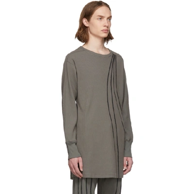 Shop Kiko Kostadinov Grey River Long Sleeve T-shirt In Rhino Grey