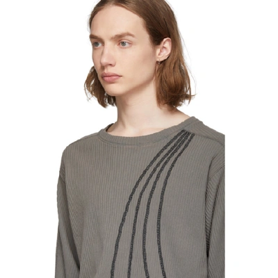 Shop Kiko Kostadinov Grey River Long Sleeve T-shirt In Rhino Grey