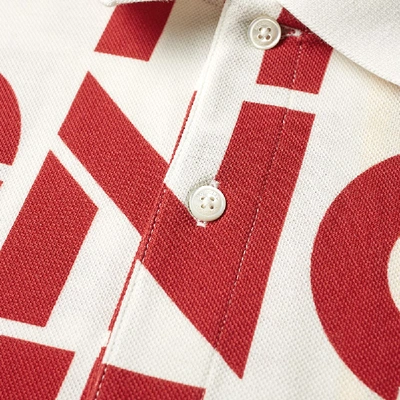 Shop Moncler Genius - 2 Moncler 1952 - All Over Text Logo Polo In White