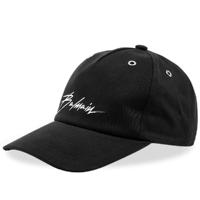 Shop Balmain Script Logo Cap In Black