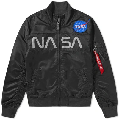 Shop Alpha Industries Nasa Funnel Neck Jacket In Black