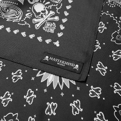 Shop Mastermind Japan Mastermind World Silk Skull Scarf In Black