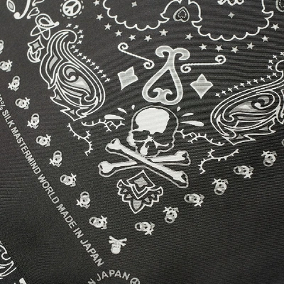 Shop Mastermind Japan Mastermind World Silk Skull Scarf In Black