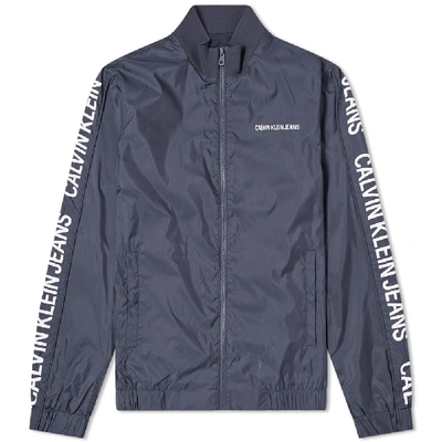 Shop Calvin Klein Side Logo Track Jacket In Blue